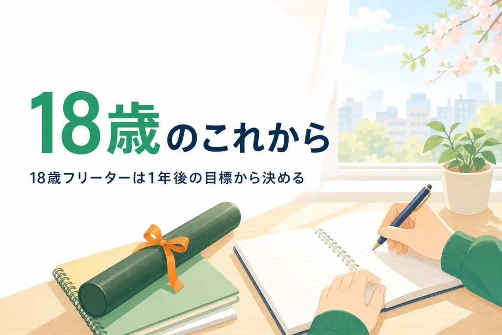 18歳フリーターが今やることと就職の進め方を考える記事のアイキャッチ