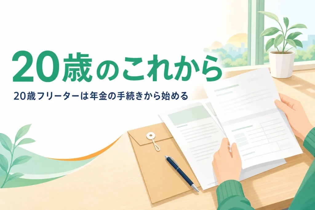 20歳フリーターが国民年金の手続きと就職の進め方を考える記事のアイキャッチ