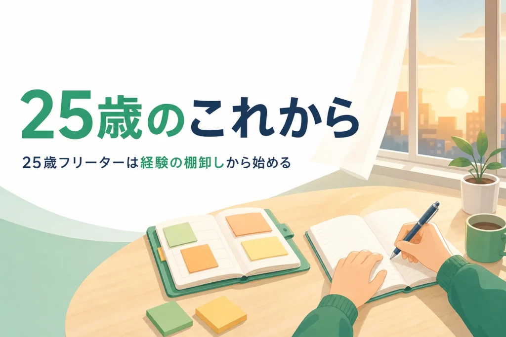 25歳フリーターがこれまでの経験を棚卸しして就職を進める記事のアイキャッチ