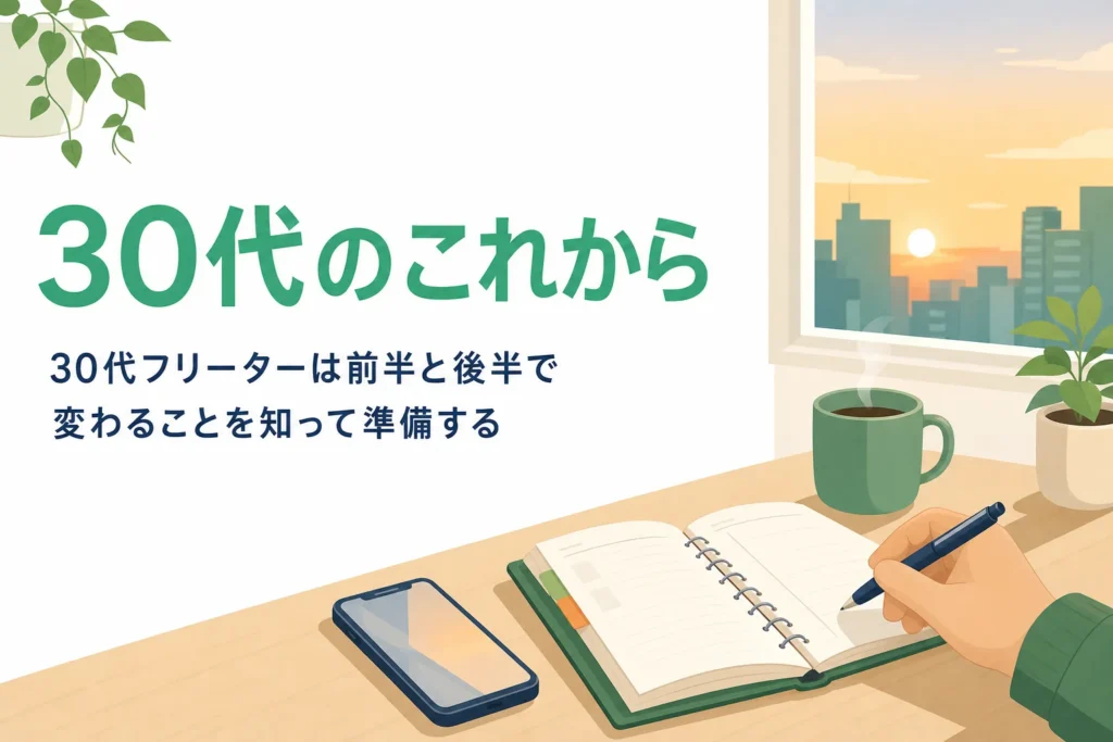30代フリーターが30代前半と後半で変わる暮らしと仕事の準備を考える記事のアイキャッチ