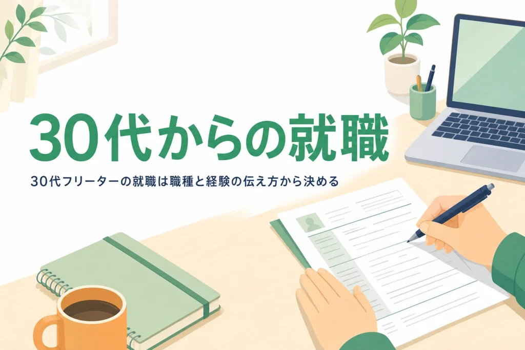 30代フリーターが正社員を目指して就職の準備を進める記事のアイキャッチ