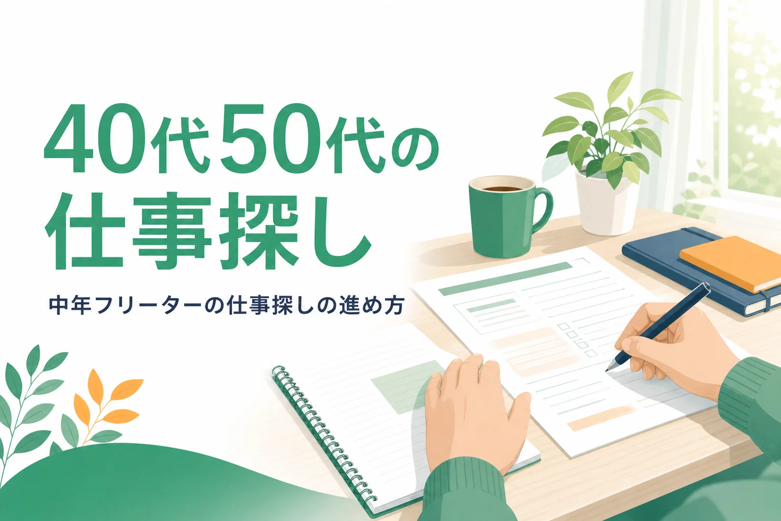 中年フリーターが40代・50代から仕事探しを進める記事のアイキャッチ