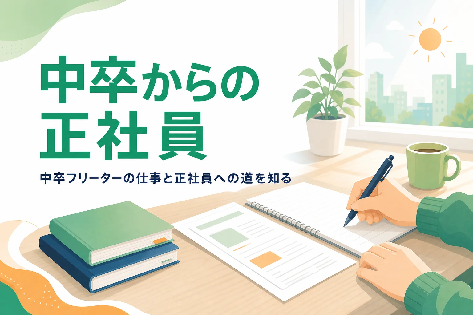 中卒フリーターが仕事の探し方と選択肢を広げる道を考える記事のアイキャッチ