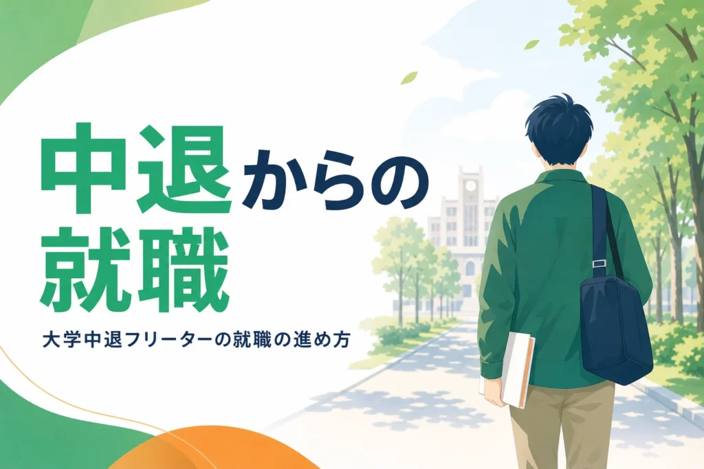 大学中退後にフリーターになった人が就職を進める記事のアイキャッチ