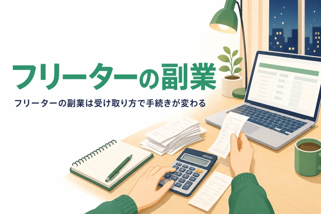 フリーターの副業と確定申告の考え方を紹介する記事のアイキャッチ