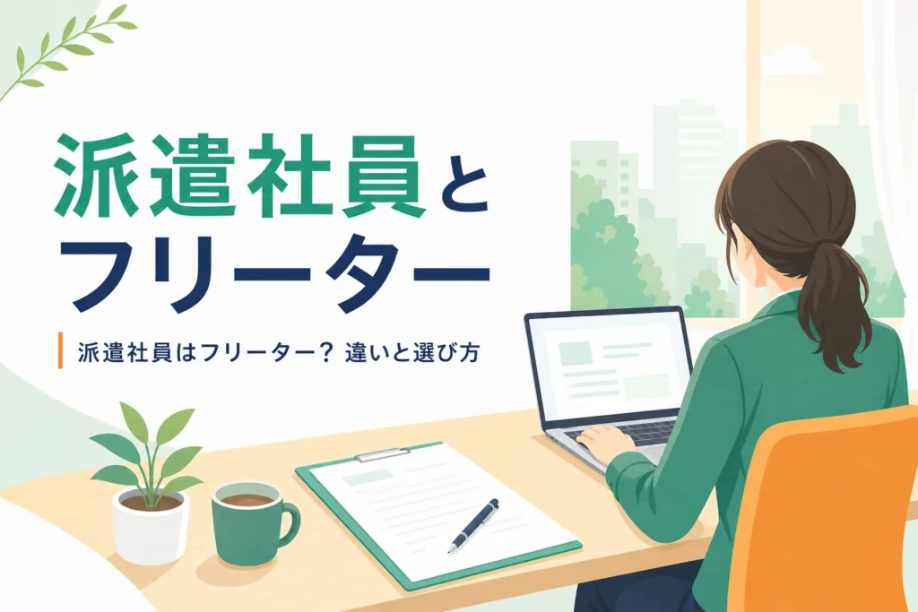 派遣社員とフリーターの違いと派遣で働く選択肢を紹介する記事のアイキャッチ