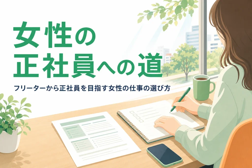 女性のフリーターから正社員を目指す時の仕事の選び方と準備を紹介する記事のアイキャッチ