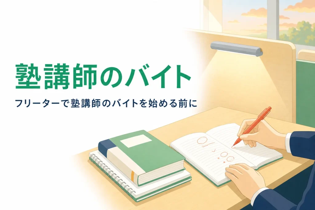 フリーターで塾講師のアルバイトを始める時の仕事と応募の流れを紹介する記事のアイキャッチ