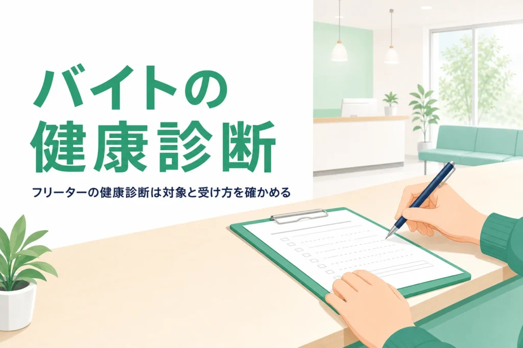 フリーターが健康診断を受けられる対象と受け方を紹介する記事のアイキャッチ