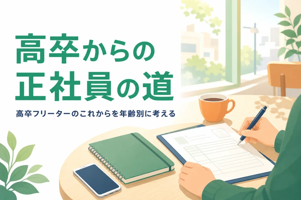 高卒フリーターが正社員を目指す道を紹介する記事のアイキャッチ