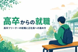 高卒フリーターが正社員に就職する進め方を紹介する記事のアイキャッチ