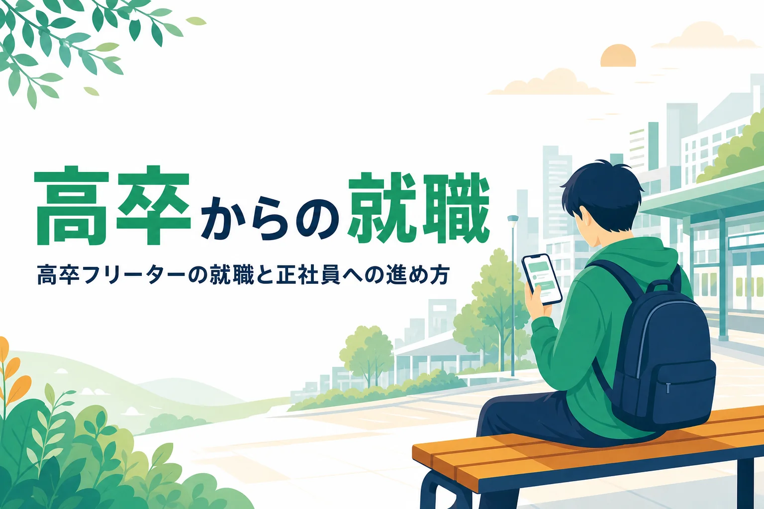 高卒フリーターが正社員に就職する進め方を紹介する記事のアイキャッチ