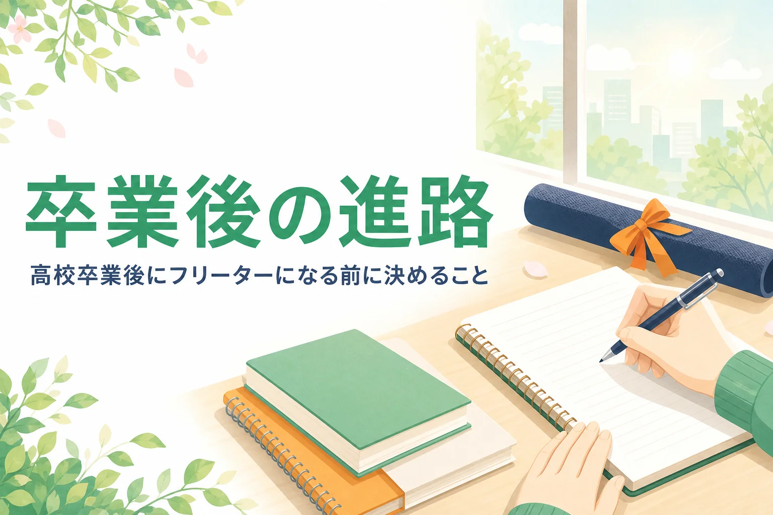 高校卒業後にフリーターになる前に考えたいことを紹介する記事のアイキャッチ
