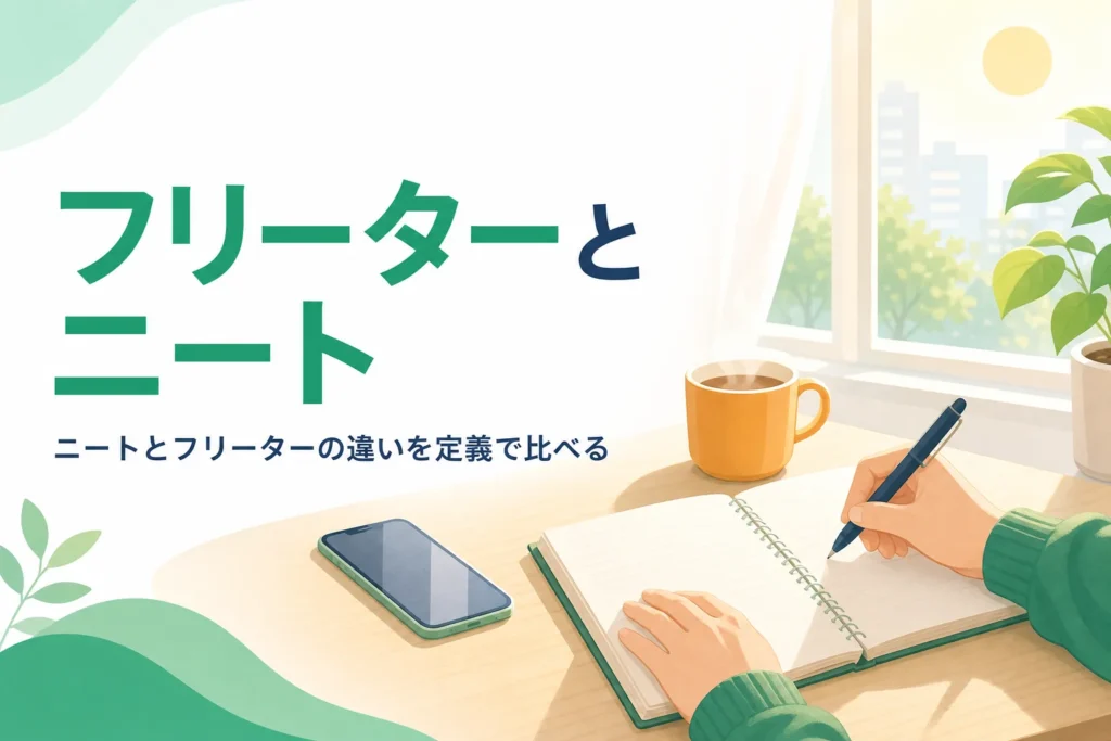 フリーターとニートの違いを定義と今の状況で比べる記事のアイキャッチ