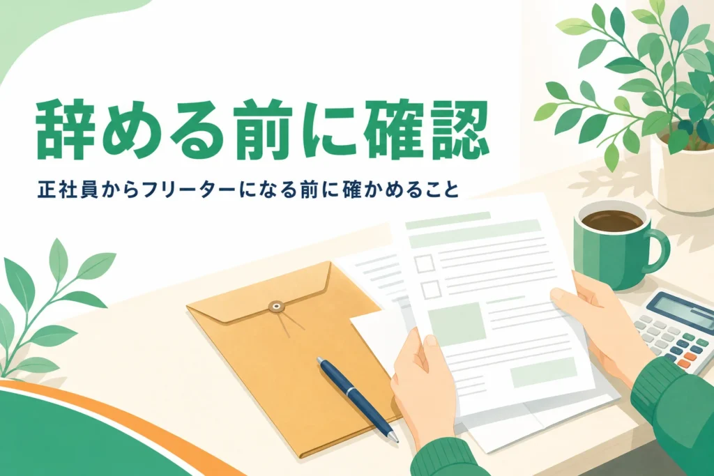 正社員からフリーターになる前に手続きやお金を確かめる記事のアイキャッチ