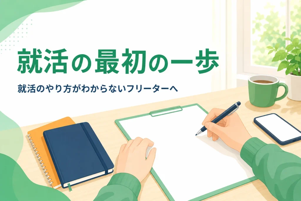就活のやり方がわからないフリーターが最初の一歩を決める方法を紹介する記事のアイキャッチ
