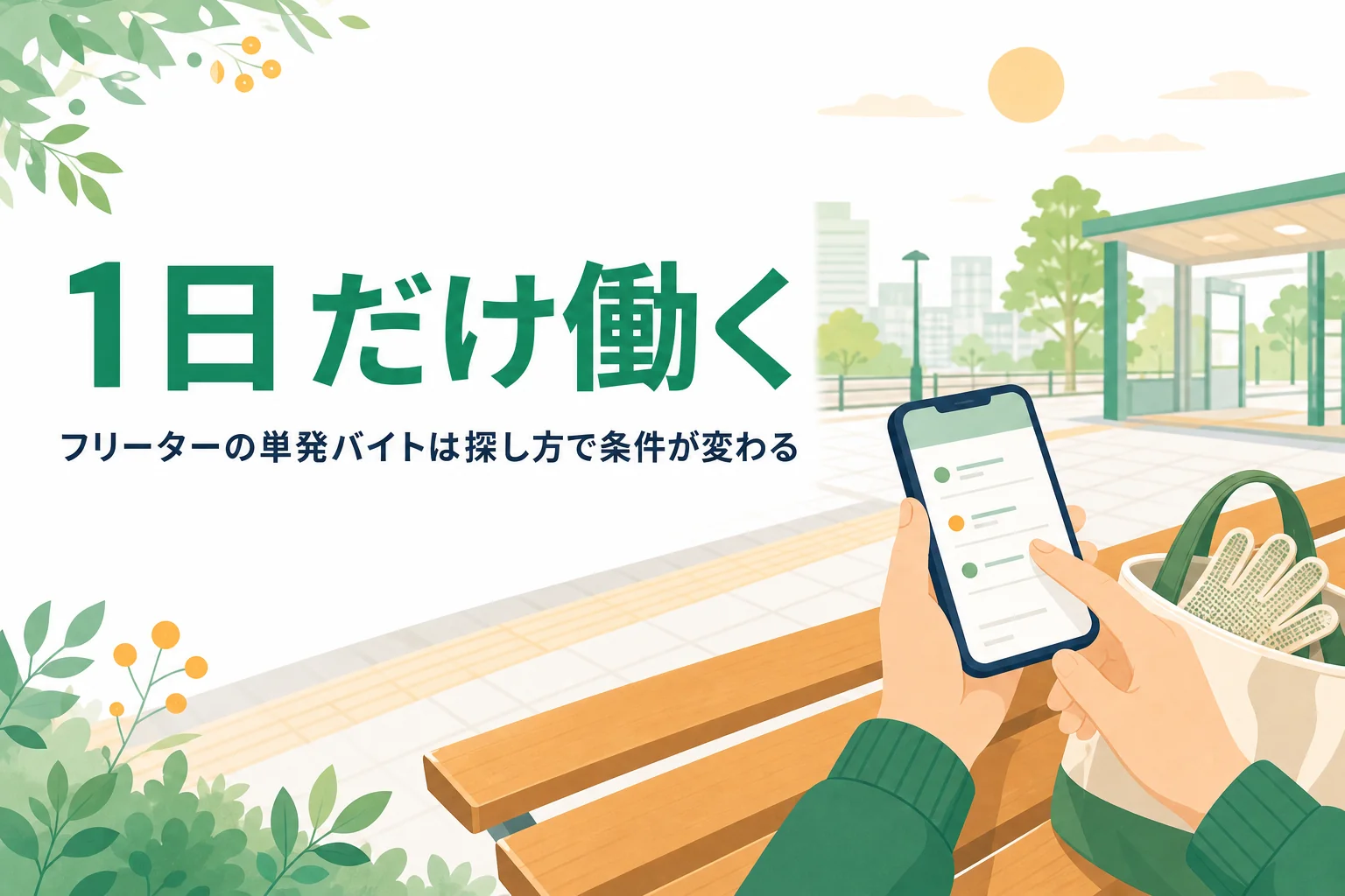 フリーターが単発バイトで1日だけ働く方法を紹介する記事のアイキャッチ