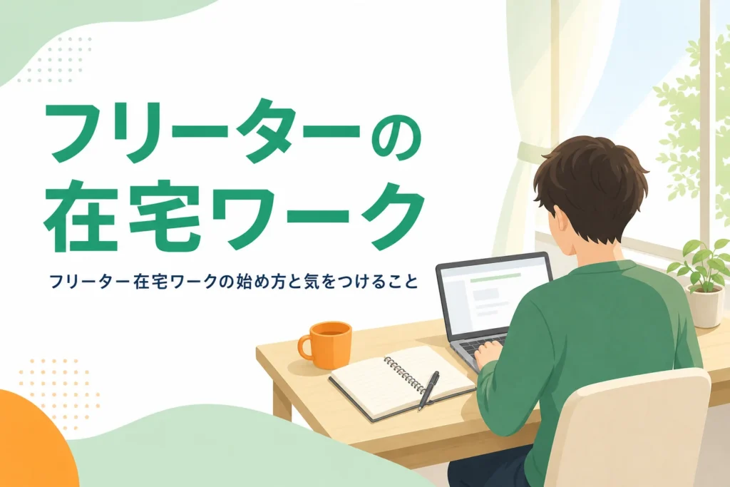 フリーターが在宅ワークを始める時の働き方の違いと注意点を紹介する記事のアイキャッチ